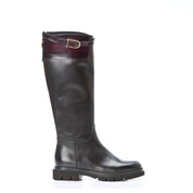 Stivale in vitello con cinturino e balza in vitello abrasivato - Modello 7691