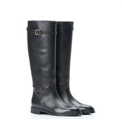 Stivale a tubo in vitello con cinturino e elastico posteriore - Modello 4714